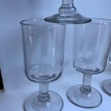 Set of 4 wine glasses in blown glass late nineteenth