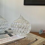 2 small antique transparent glass globes for wall lamp chandelier.