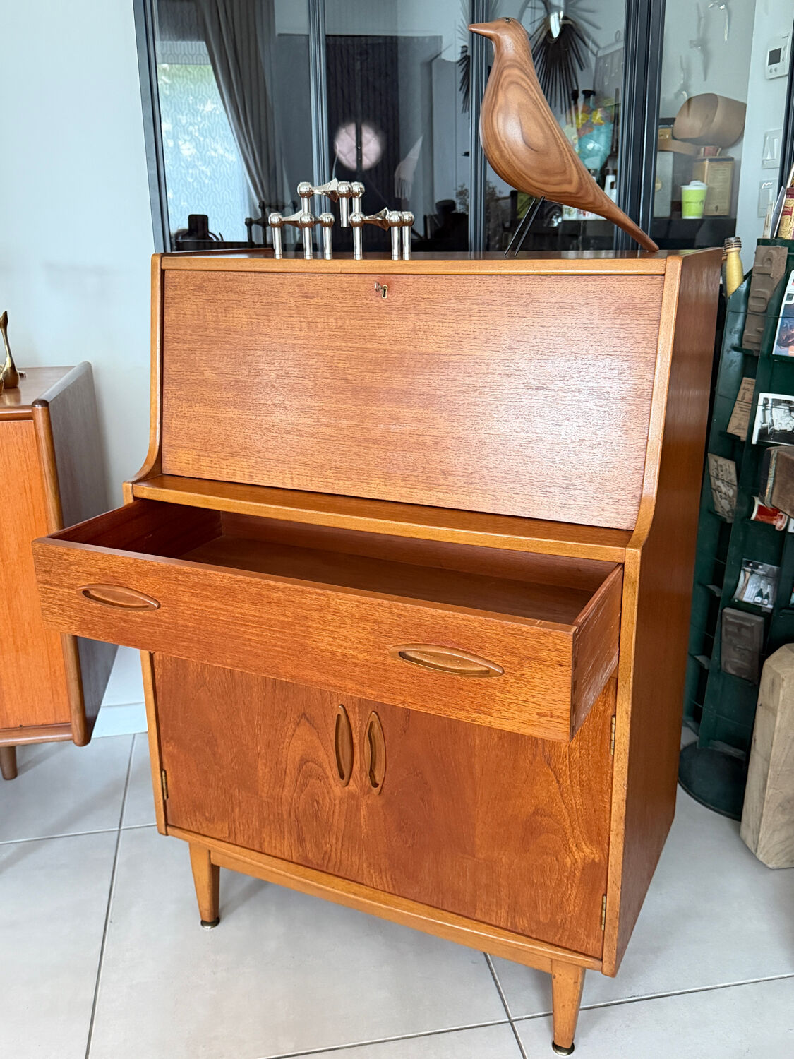 Vintage Jentique teak secretary desk