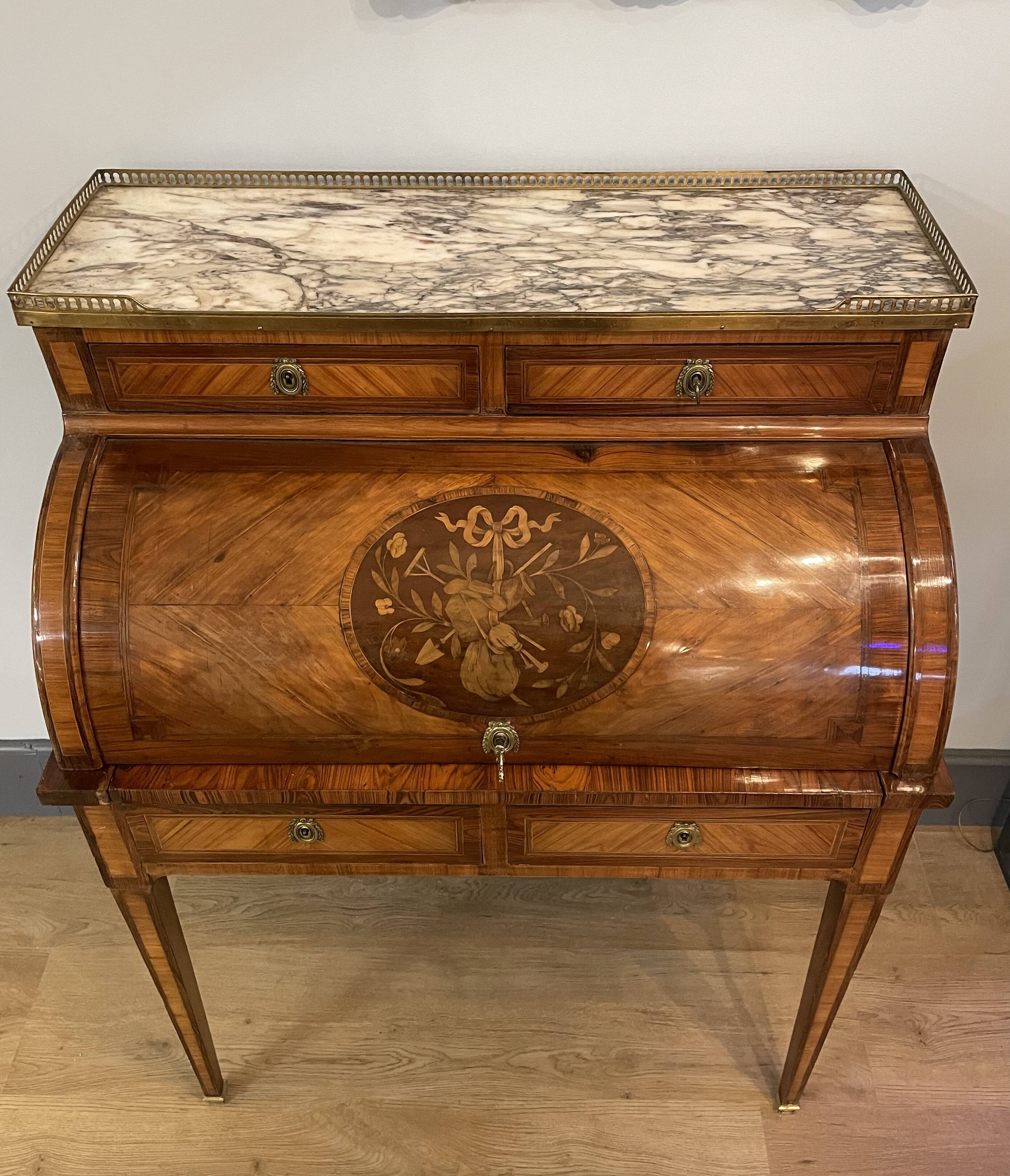 Louis XVI style cylinder desk from the 18th century
