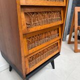 Vintage rattan chest of drawers