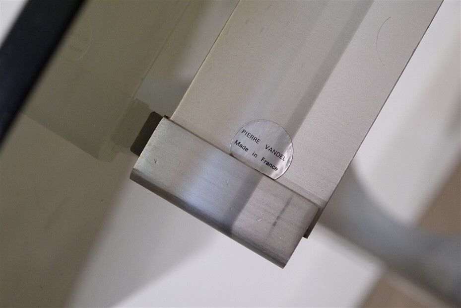 Aluminum and glass coffee table by Pierre Vandel 1970