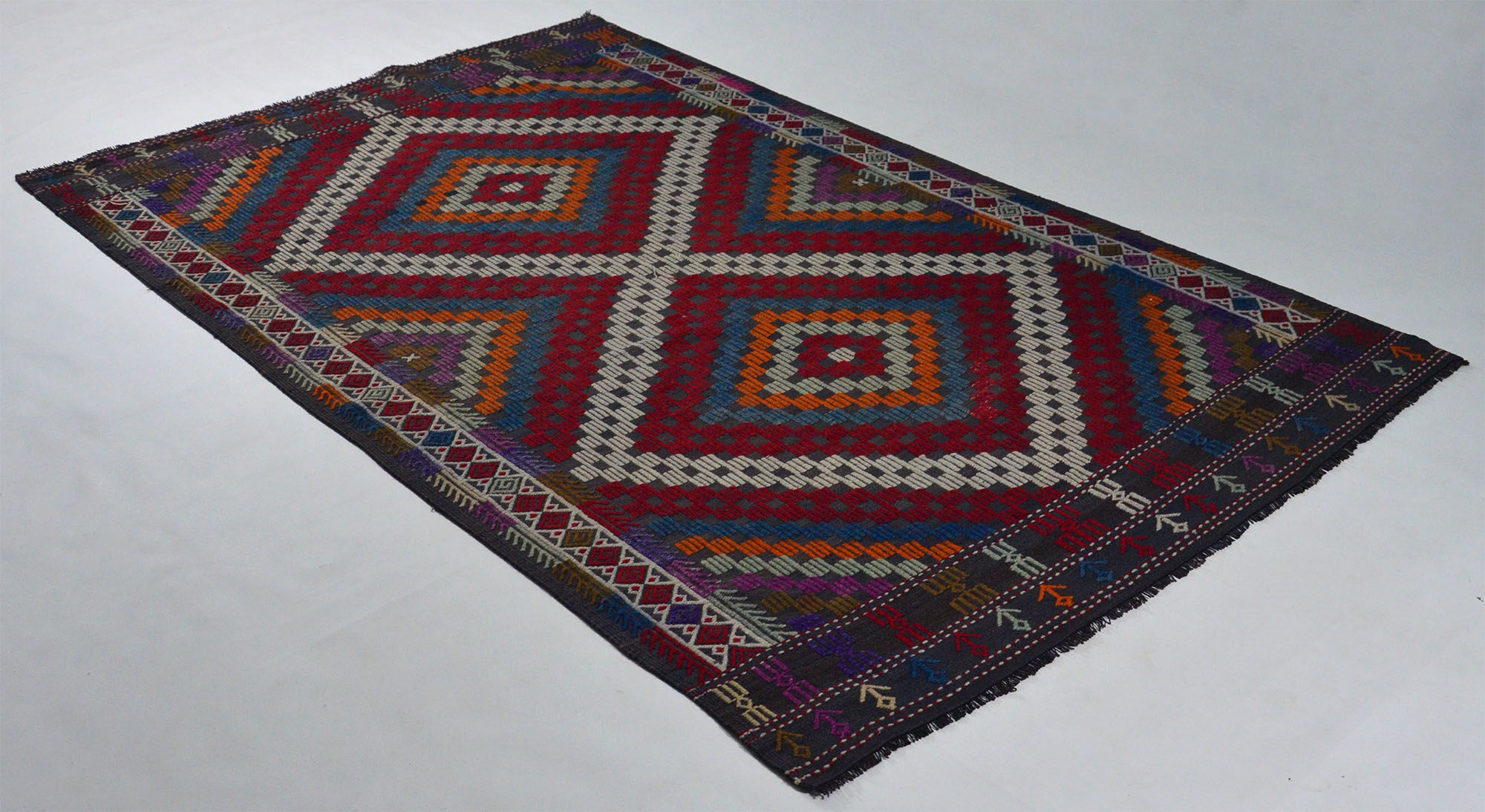 Anatolian handmade kilim rug 271 cm x 177 cm
