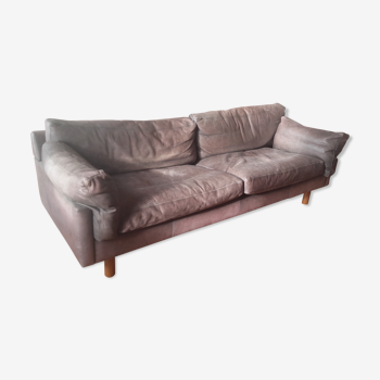 Grey leather sofa