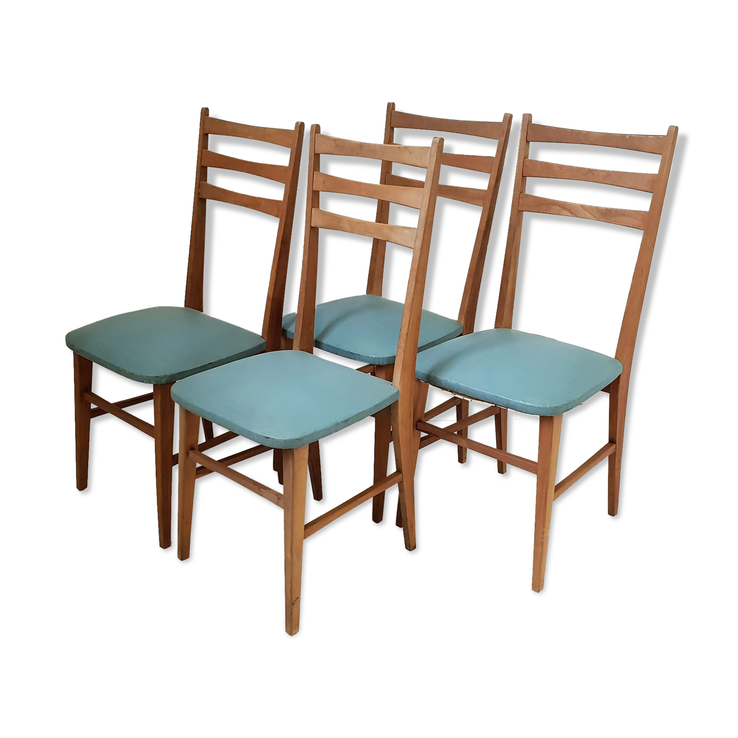Suite of 4 vintage chairs 1950