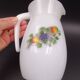 Pitcher or broc in opaline Arcopal fruit décor 1970