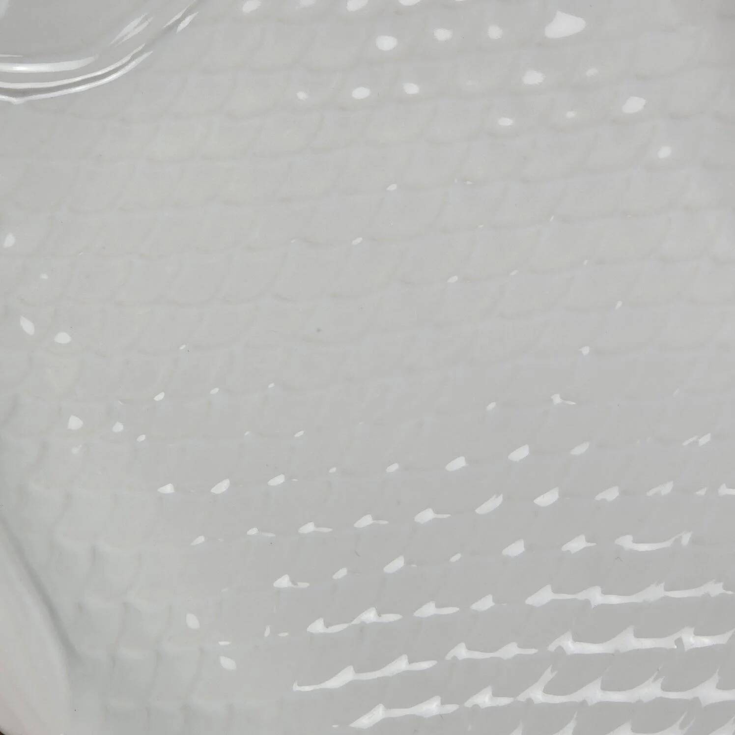 Large fish platter in white porcelain, Limoges style