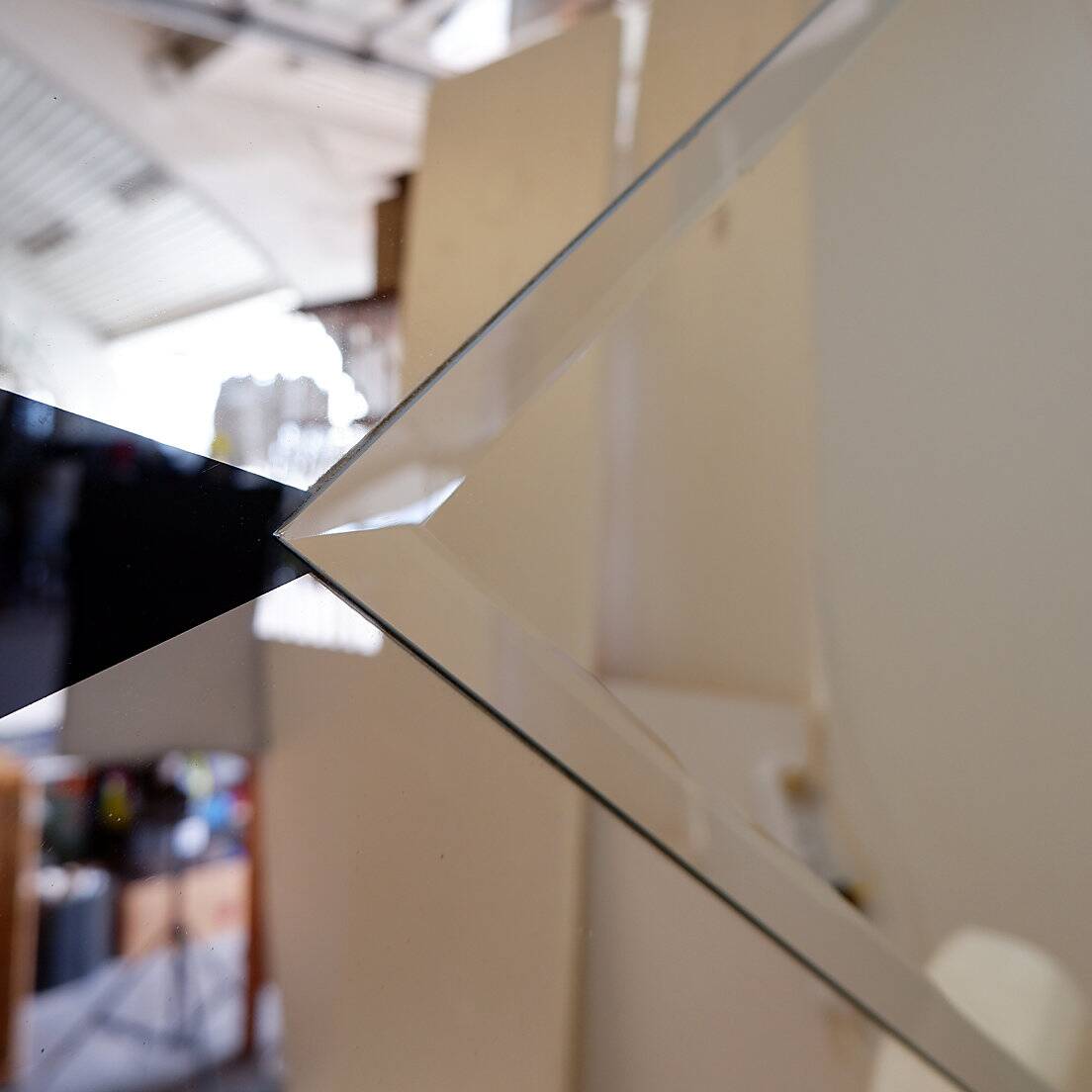 Large Art Deco "diamond" wall mirror
