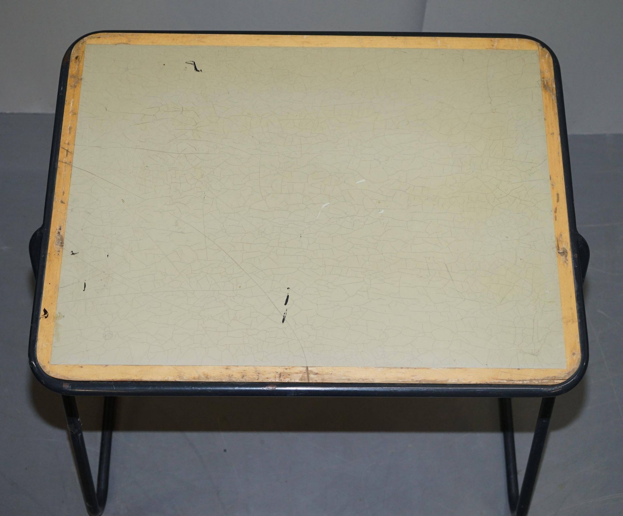 Table de bureau empilable militaire britannique en acier inoxydable