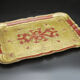 Florentine tray in resin painted with the hand of rectangular shape