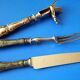 Napoleon III leg of lamb service, silver handle, stainless steel blade
