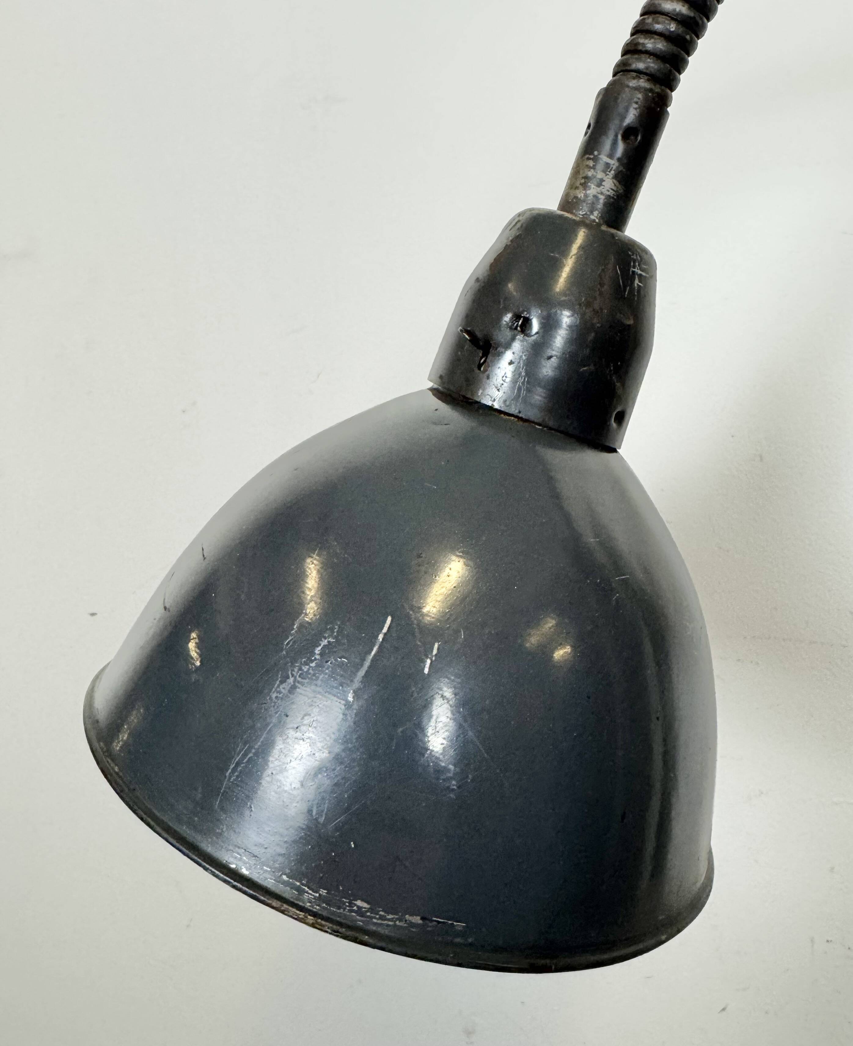 Dark Grey Industrial Scissor Wall Lamp from Elektroinstala, 1960s