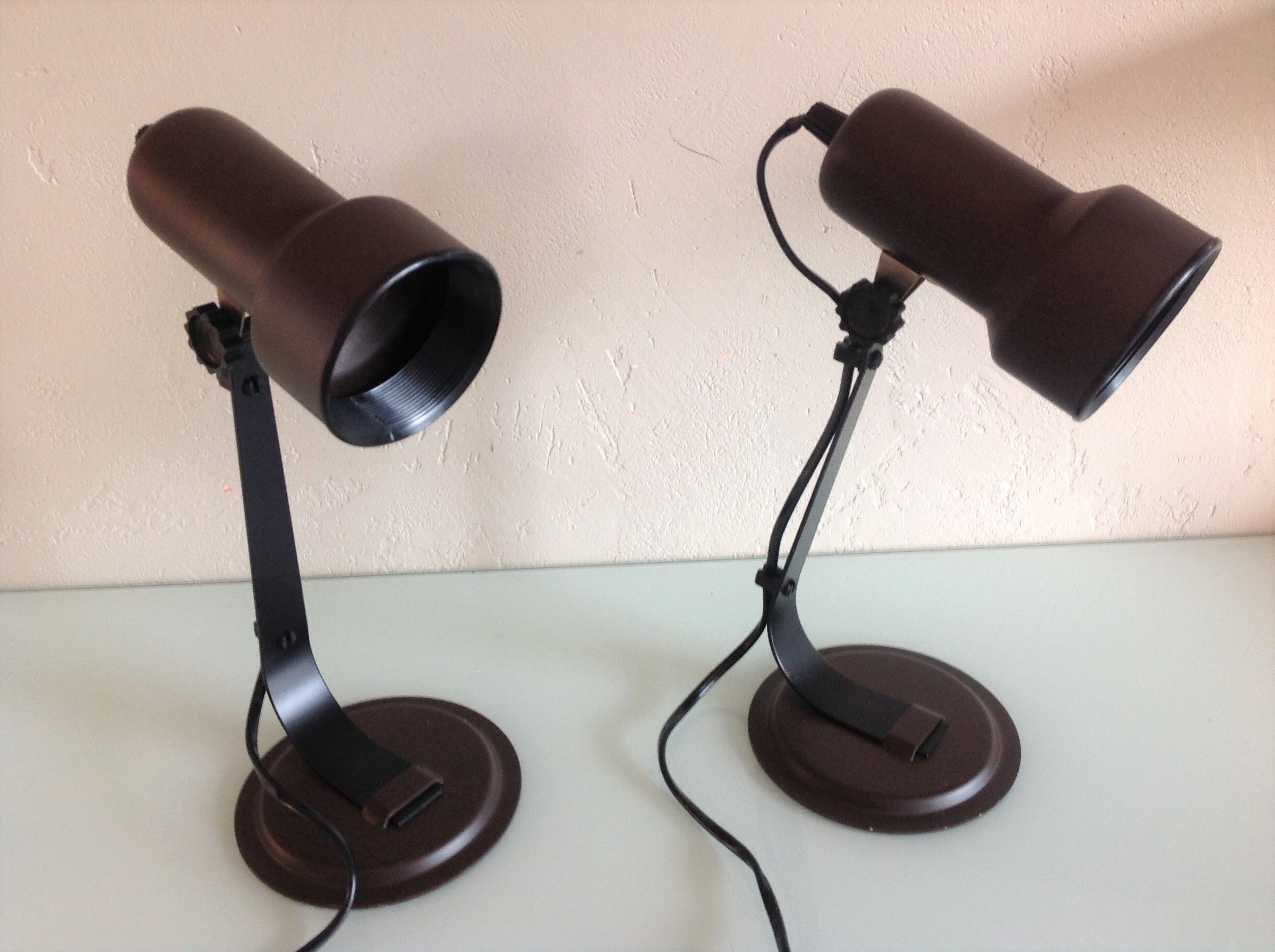 Pair of bedside lamps Metal vintage 70s spots