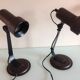 Paire de lampes de chevets spots en métal vintage années 70