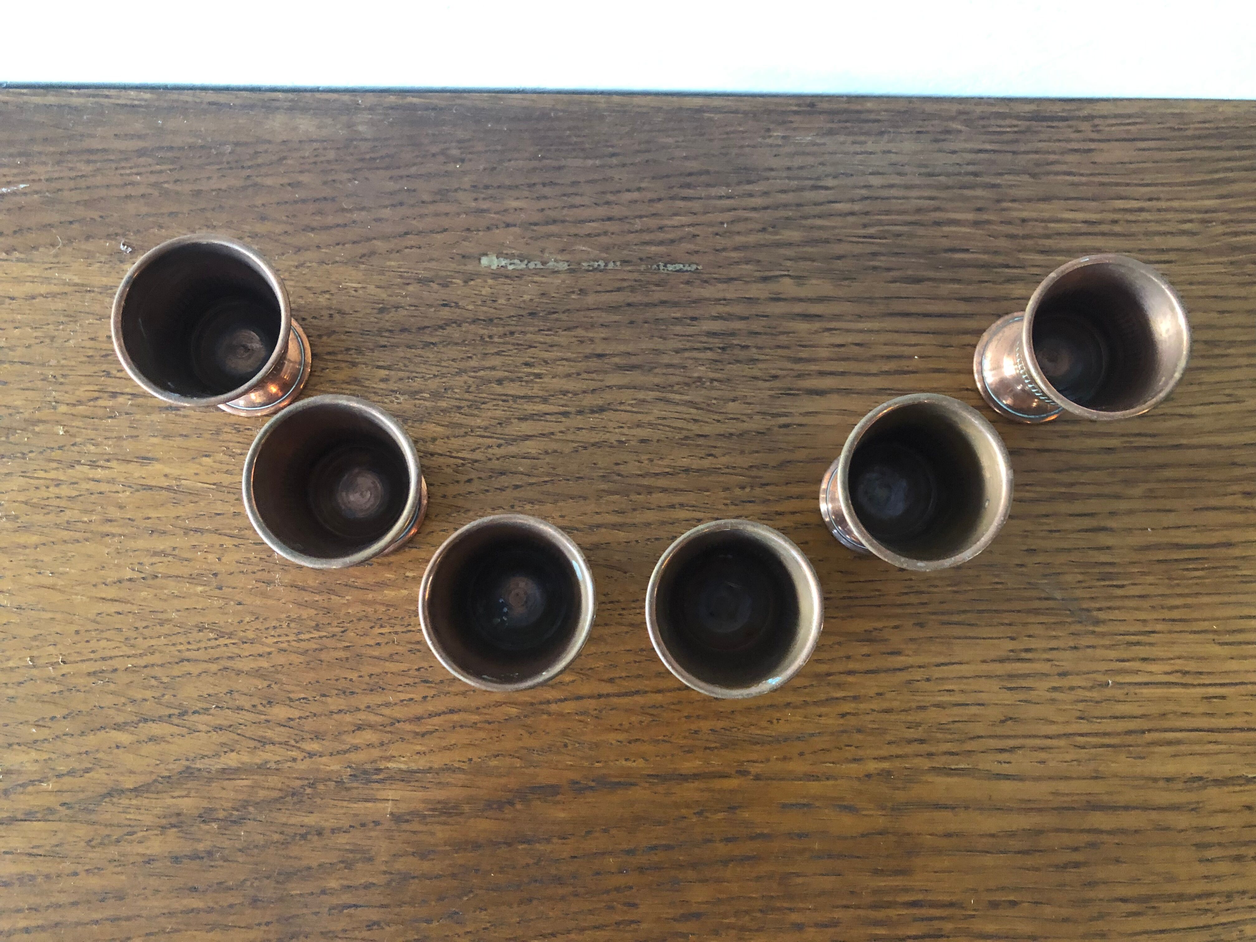 Suite of 6 old copper cockles