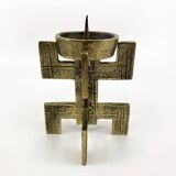 Brutalist candlestick • Austria • Brass • 1970
