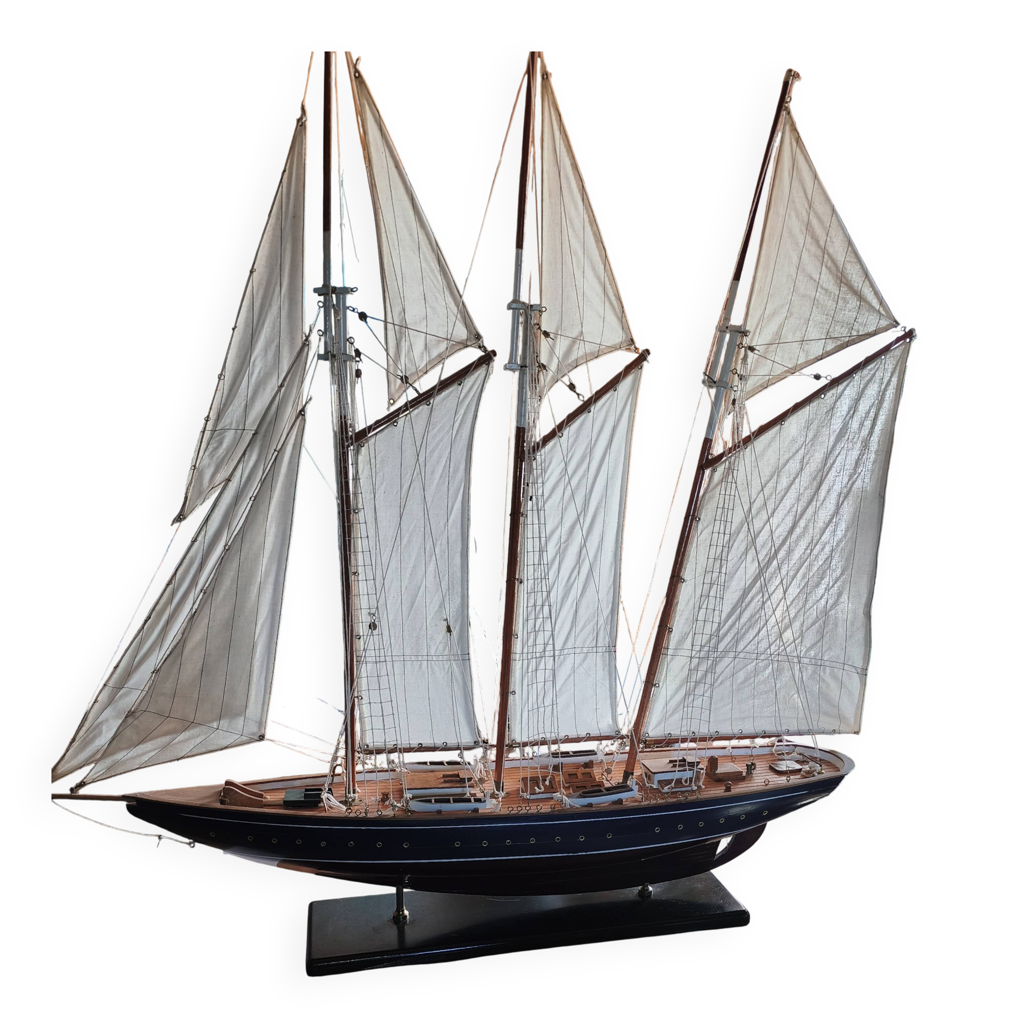 Large model of a three-masted ship, 105 cm x 100 cm x 20 cm.