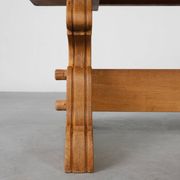 Mid‑20th‑Century Rustic Oak Dining Table, France 1960s