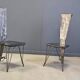 Hand crafted steel and stone dining set, 1970s
