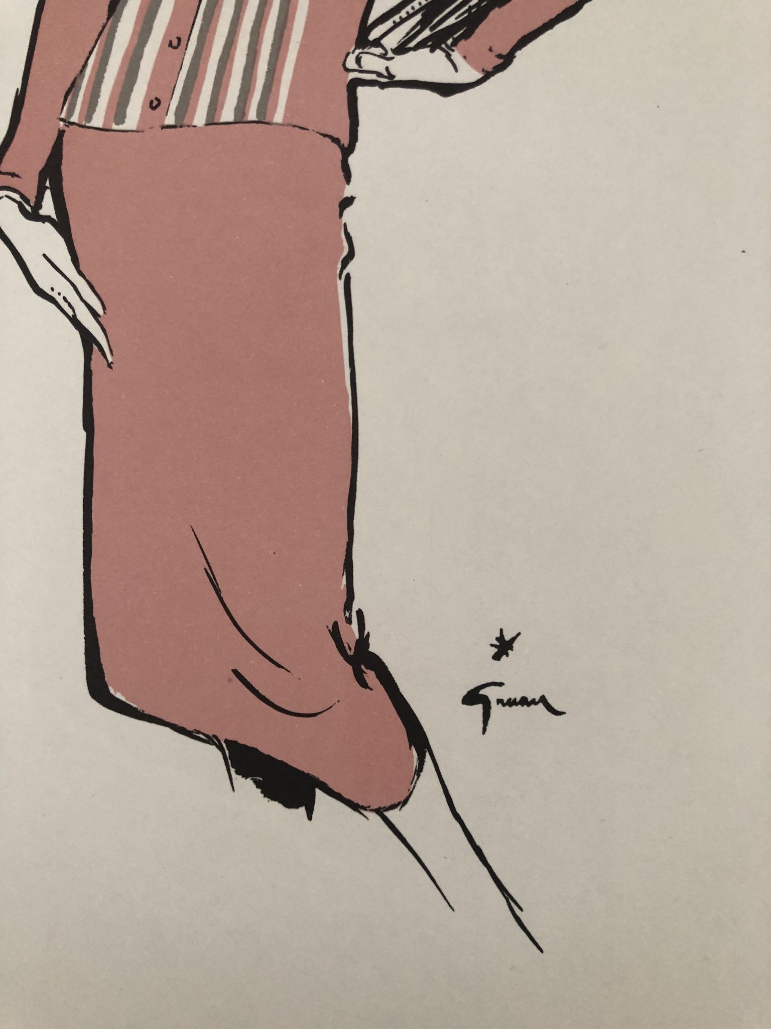 Fashion illustration 1957 by René Gruau