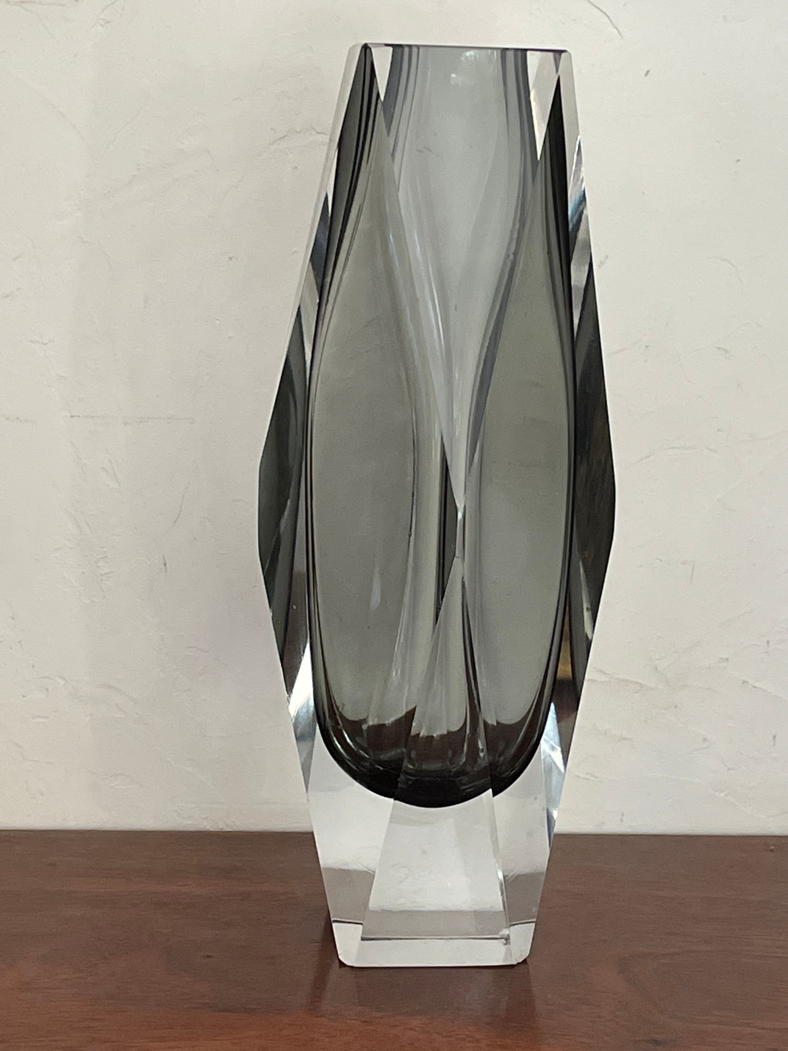 Vase Murano glass Sommerso vintage 27cm