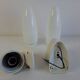Pair of 1960s Czechoslovak Milk Glass and Bakelite Space Age Wall Sconces