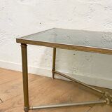 Glass and brass coffee table