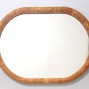 Oval Vintage Wall Mirror with Ash Root Frame, Italy