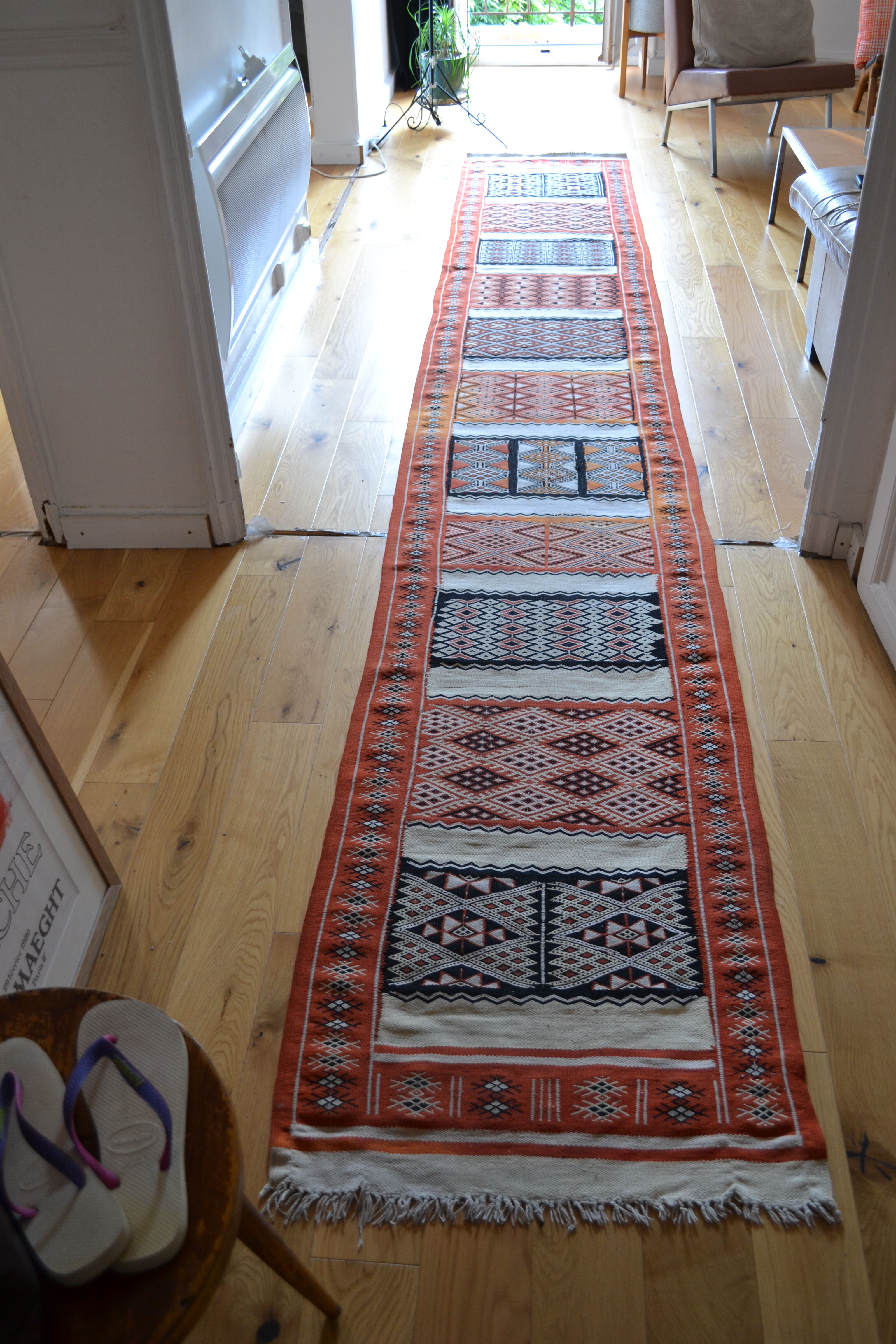 Old carpet Berber corridor path