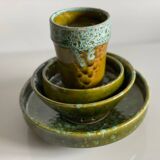 3 bols et une tasse faits à la main, Maroc