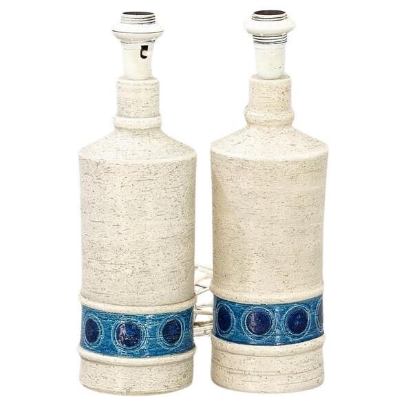 Aldo Londi desk lamps in ceramic by Bitossi Italy 1960 Signed