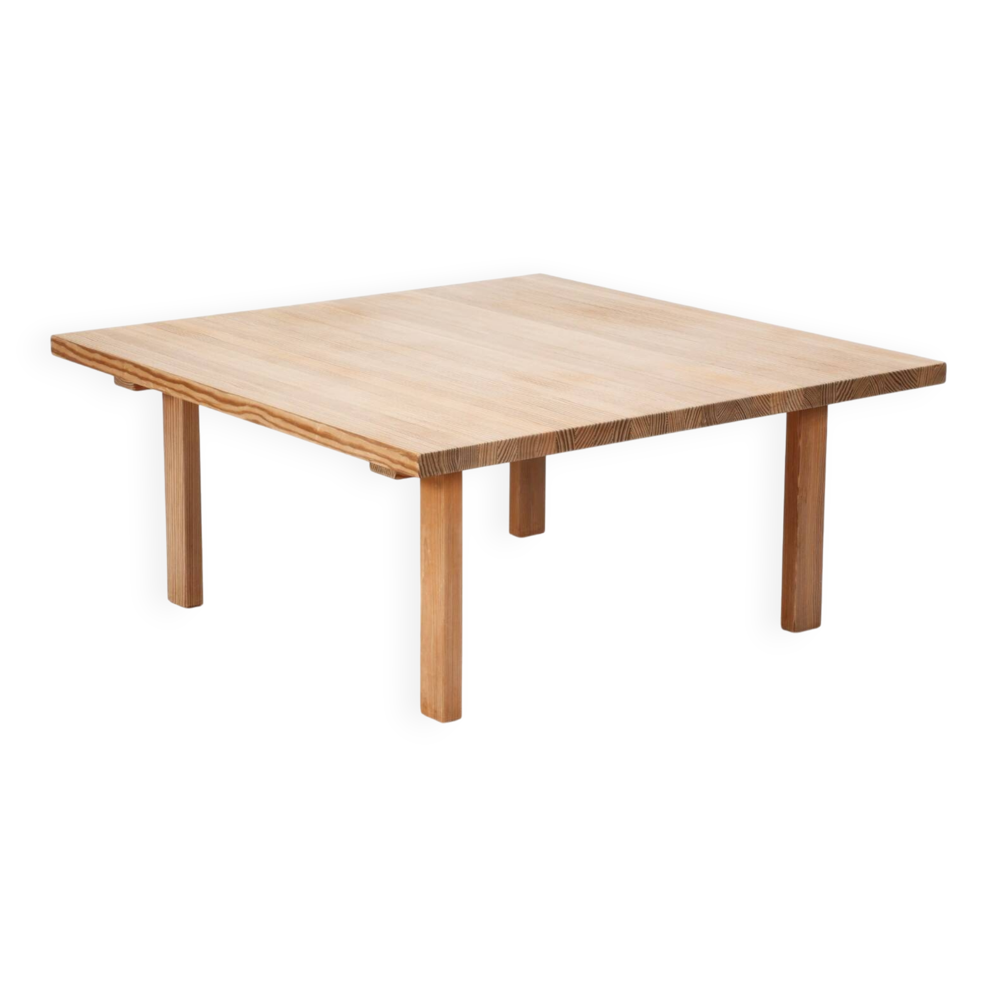 Vintage Danish Squared Wooden Coffee Sofa Table in Oregon Pine, 1970s