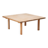 Vintage Danish Squared Wooden Coffee Sofa Table in Oregon Pine, 1970s