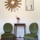 Paire de chauffeuses velours vert