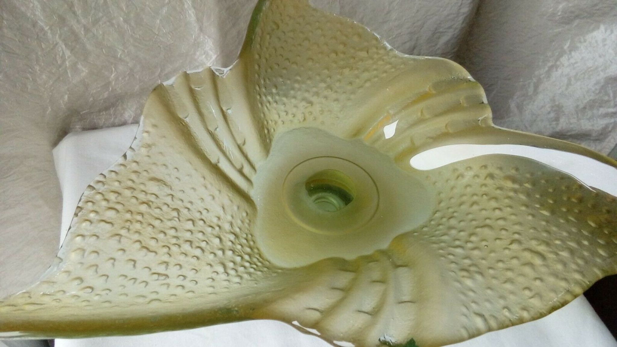 Frosted glass fruit bowl, contemporary piece from the 20th century.