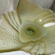 Frosted glass fruit bowl, contemporary piece from the 20th century.