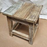 Small teak stool with 1 drawer