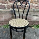 4 Thonet style bistro chairs in blackened curved wood