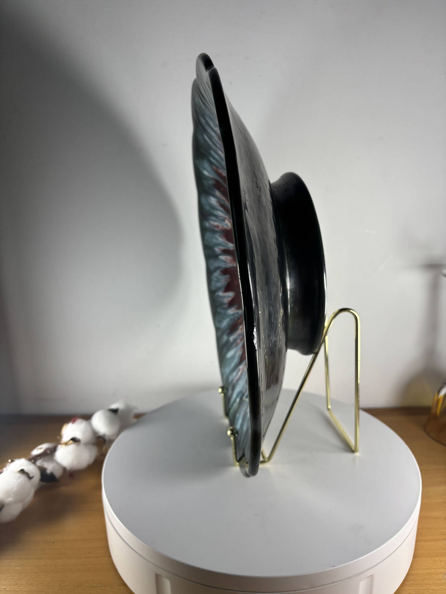 Longwy Tourmaline Platter, France, vintage 1960s, XL