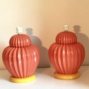 Pair of ceramic table lamp bases by François Châtain, France, 1980s.
