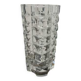 Large transparent glass vase