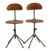 Industrial-style workshop chairs (circa 1950). Set of 4 pieces #1