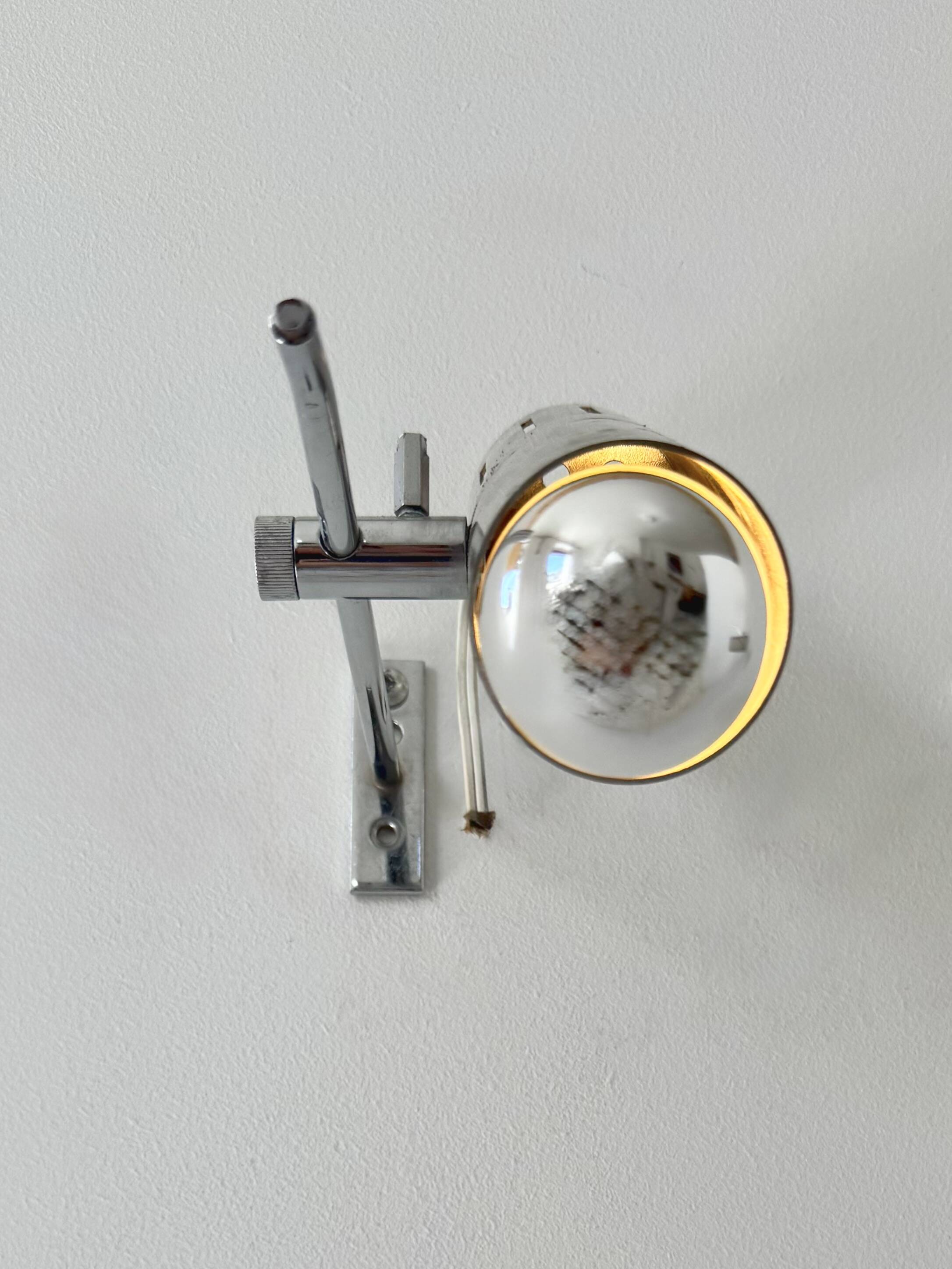 Pair of vintage wall sconces by Alain Richard, metal and aluminium, France.