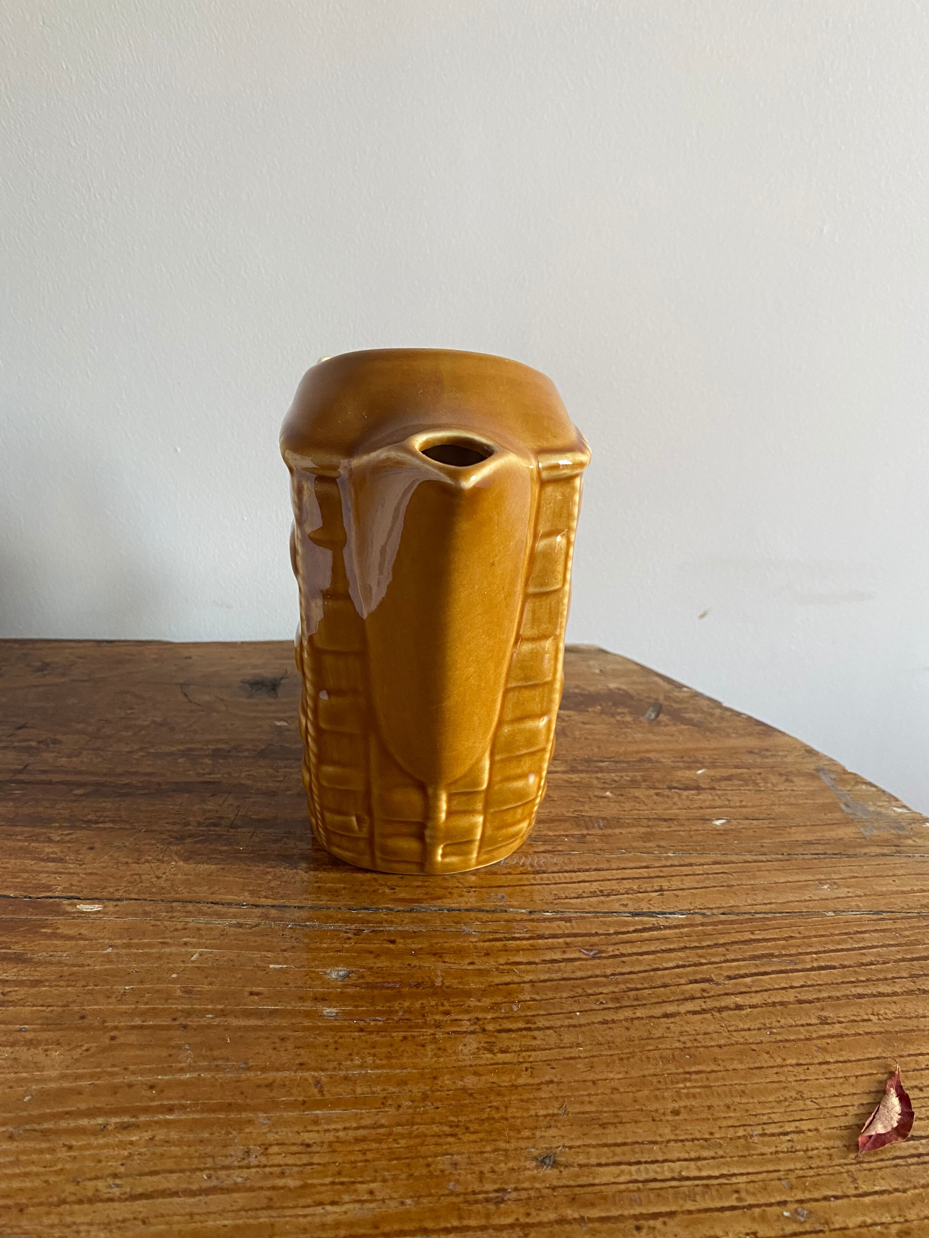 Glazed ceramic water pitcher