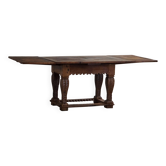 Table à manger / bureau Antique Baroque en chêne, ébéniste danois, XIXe siècle