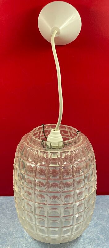 Chandelier Plexi/plastic lampshade with vintage geometric optical effect