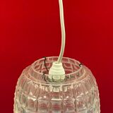 Chandelier Plexi/plastic lampshade with vintage geometric optical effect