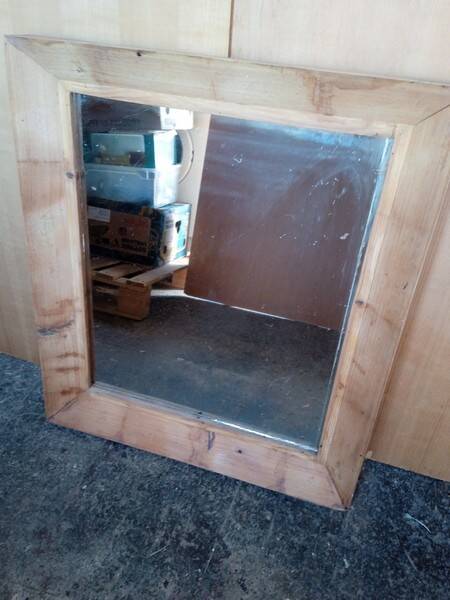 Miroir epais bois brut naturel 82/72cm - 1940