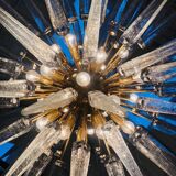 Mid Century Style Sputnik Lamp, Murano Glass and Brass Italian Chandelier