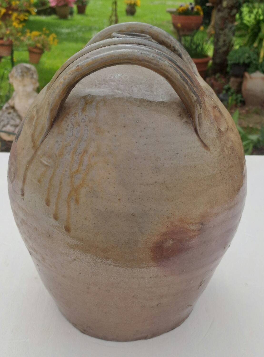 Glazed stoneware jug